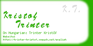 kristof trinter business card